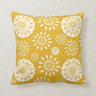 Coussin Floral jaune spécial de fleur de moutarde