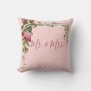 Coussin Floral M Mme Mariage Mariée Marié Élégant Rose