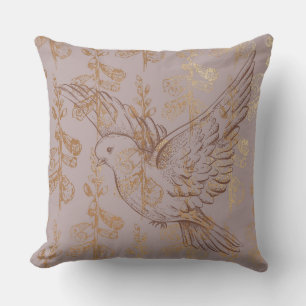 Coussin floral mocha Gold Elegant Dove