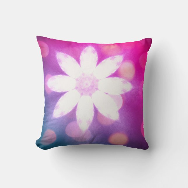 Coussin Floral moderne couleur rose Ombre (Recto)