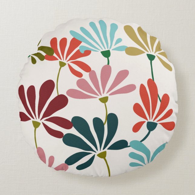 Coussin floral moderne et dynamique (Devant)