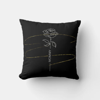 Coussin Floral Noir & Or - Décor élégant