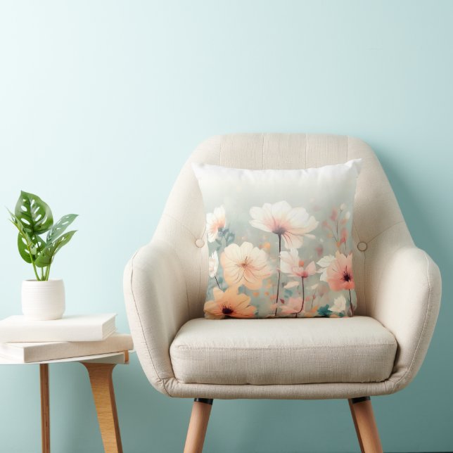Coussin Floral Orange Flowers Design 312 (Chaise)