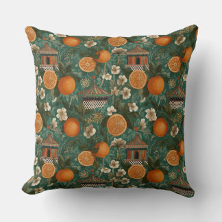 Coussin Floral Oranges Decorative Throw Pillow