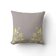 Coussin floral papillon jaune