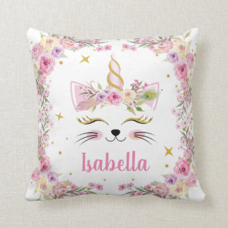 Coussin floral personnel Caticorn
