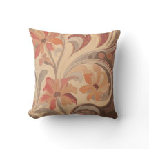 Coussin floral rétro chaud