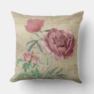 Coussin Floral Rose Antique | Jardin de Cottage Él