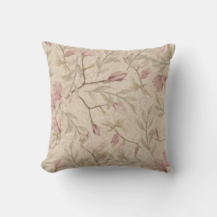 Coussin floral rose délicat