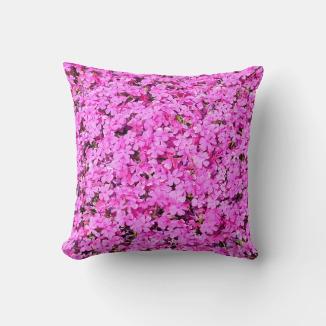 Coussin Floral rose vibre (Recto)