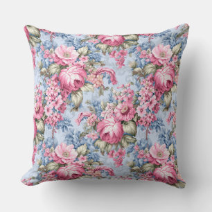 Coussin Floral rose vintage