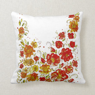 Coussin Floral rouge