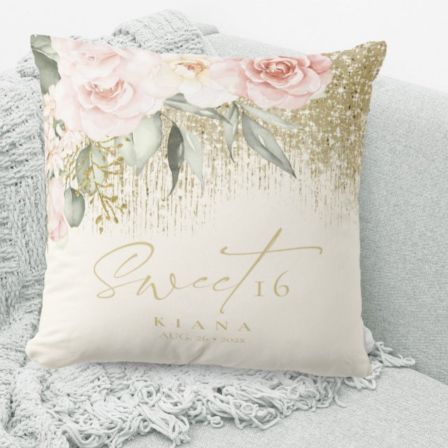 Coussin Floral Sweet sixteen Gold ID912 (Créateur téléchargé)