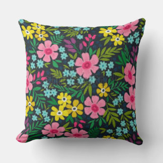Coussin Floral Throw Pillow | Colorful Flower Cushion