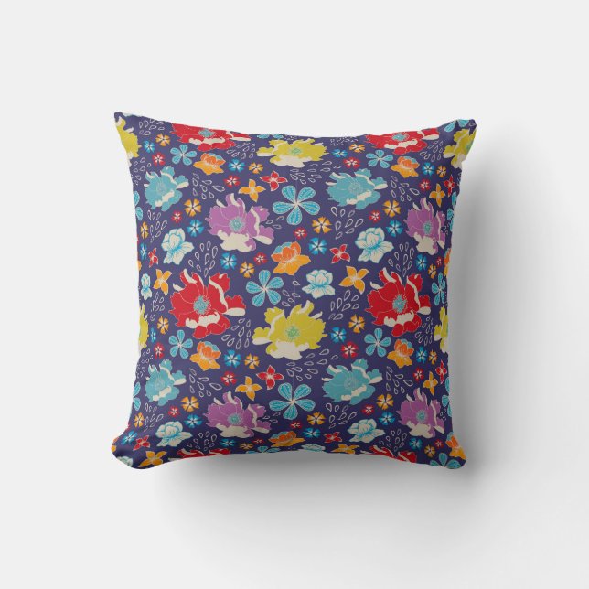 Coussin Floral Vibrant (Recto)