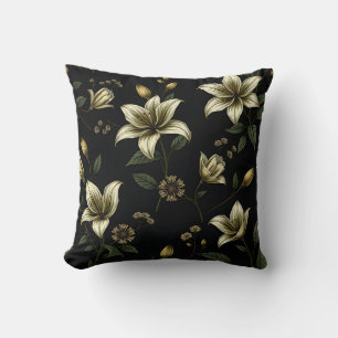 Coussin Floral vintage au feuillage vert