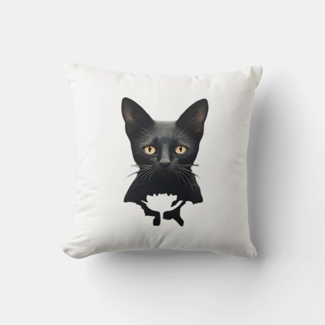 Coussin Florales Whimsigoth Style Gothique Kitty Et Poppie (Recto)