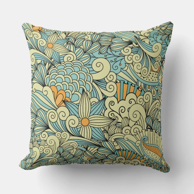 Coussin Flore Abstraite Vintage (Recto)