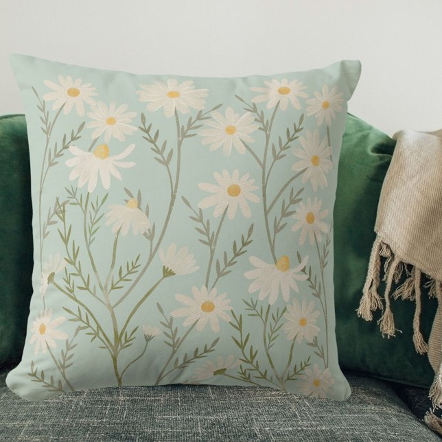Coussin Flore blanc Faisy (In situ)