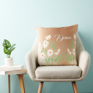 Coussin Flore blanche conçue