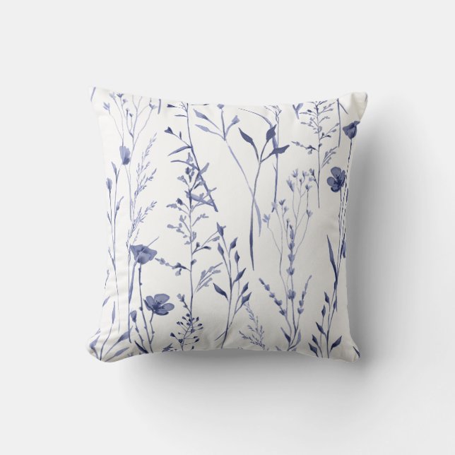 Coussin Flore d'aquarelle lunaire (Recto)