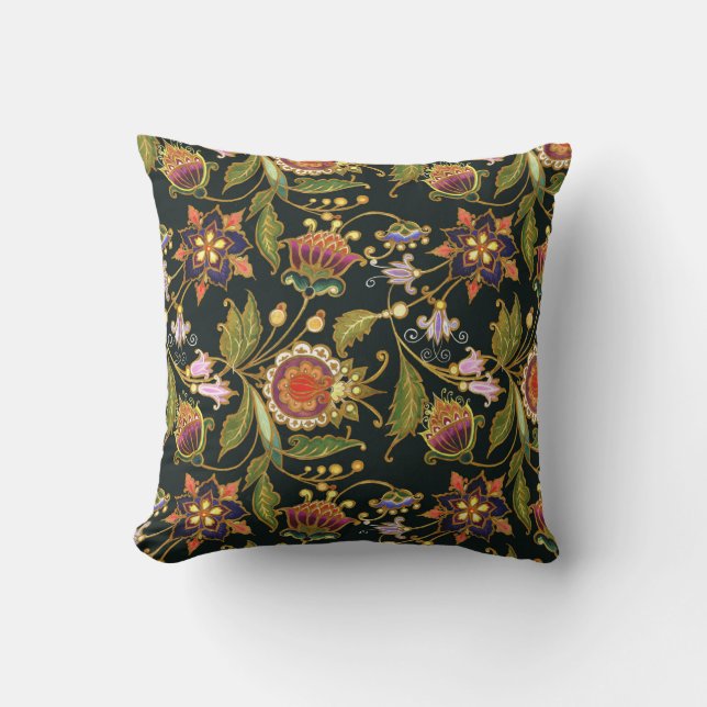 Coussin Flore décorative : Acrylique Golden Purple. (Recto)