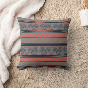 Coussin Flore et rayures