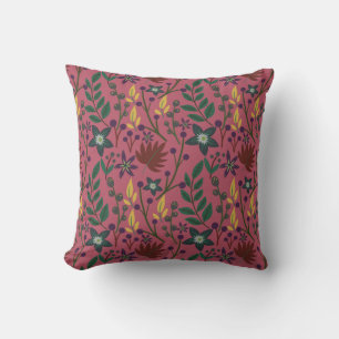Coussin Flore sans couture motif fleurs rose feuille branc