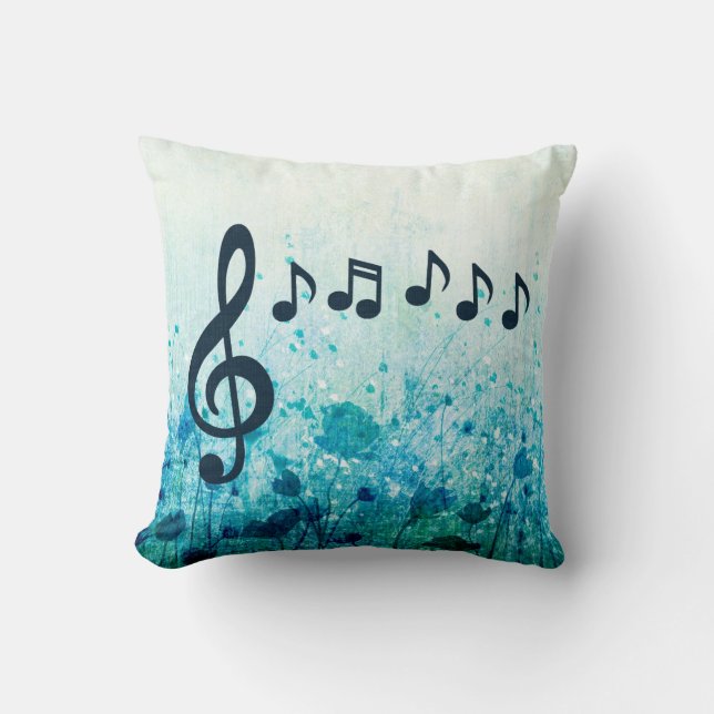 Coussin Flore Treble Clef and Music Notes (Recto)