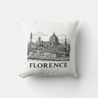 Coussin Florence Cityscape - Duomo Cathedral Line Art