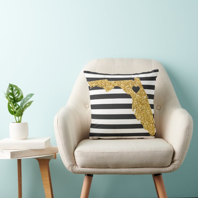 Coussin Floride État Paillettes Dorées (Chaise)