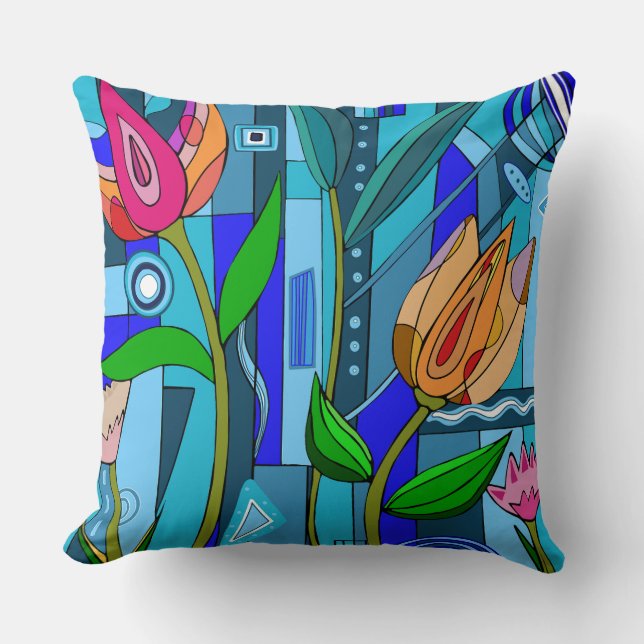 Coussin Flower art mosaïque décoration d'accueil m (Recto)