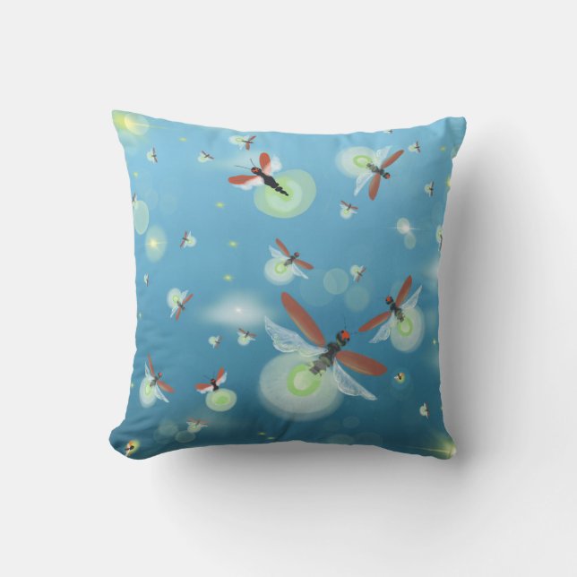 Coussin Fluciole ombré Bleu été (Recto)