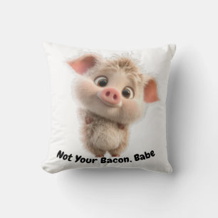 Coussin Fluffy Piglet with Big Eyes - Be Kind Go Vegan