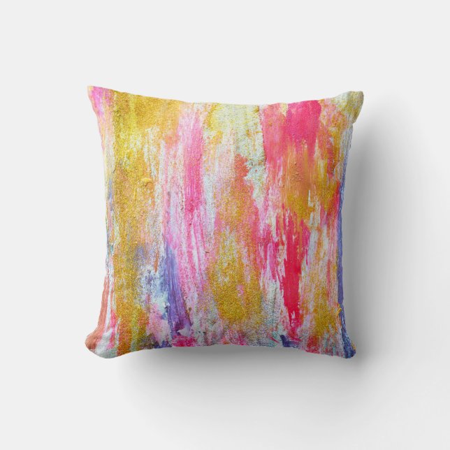 Coussin Flux Abstraits de peintures au mur. Texte moderne (Recto)