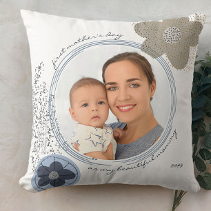 Coussin Flux d'art pop - Libellé modifiable Photo personn