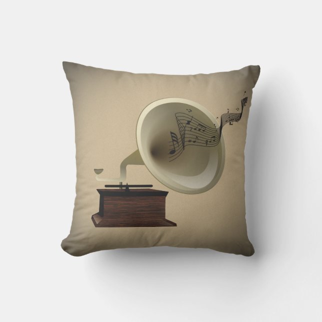 Coussin Flux de musique du Gramophone (Recto)