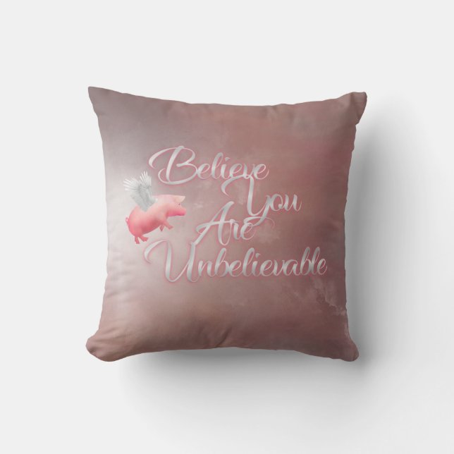 Coussin Flying Pig-Be Incroyable (Recto)