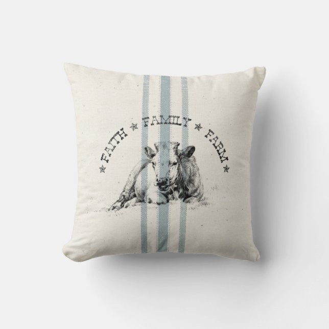 Coussin Foi Famille Vache de ferme (Recto)