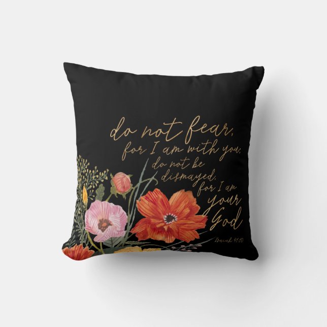 Coussin Foi Florale - Ne Craignez Pas, Car Je Suis Avec Vo (Recto)