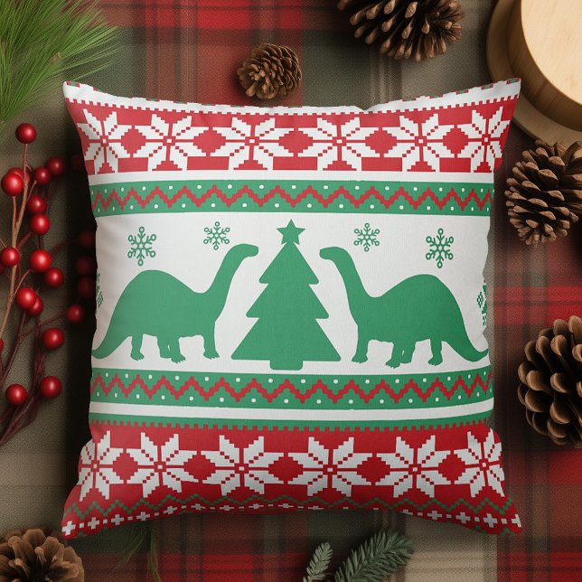 Coussin Foire nordique Isle Brontosaurus Dinosaures Sweat (Créateur téléchargé)