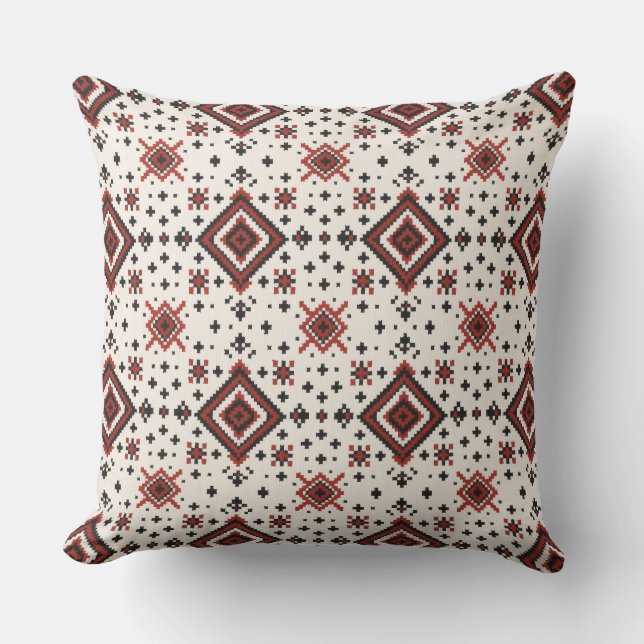 Coussin Folk Diamond Cross Stitch Seamless Pattern (Recto)