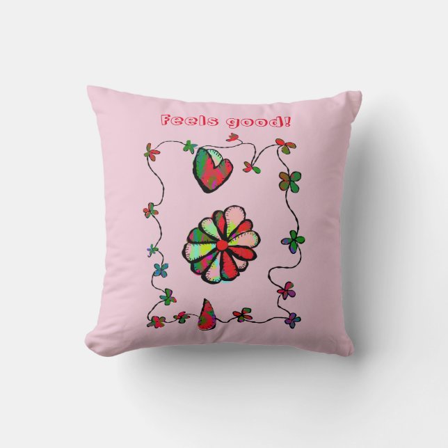Coussin Folk Retro pittoresque et l'art heureux (Recto)