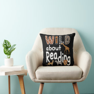 Coussin Folle de lecture Animaux de zoo Livre Chéri 