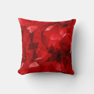 Coussin Fond de cristal géométrique abstrait rouge
