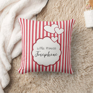 Coussin Fond de rayures de craie rouge moderne avec triple
