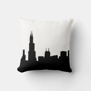 Coussin Fond de teint DIY silhouette de Chicago