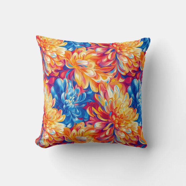 Coussin Fondre Chrysanthemum Pop Art Conception vibrante (Recto)
