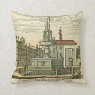 Coussin Fontaine italienne dans la place par Falda