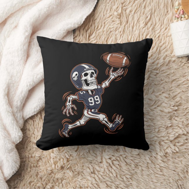 Coussin Football américain Squelette Halloween Football (Couverture)